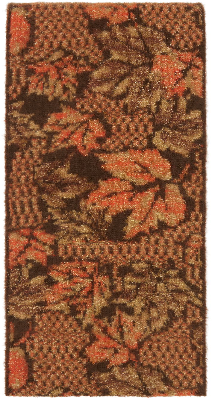 Шарф ERL Lurex Raw Edge Scarf with Abstract Pattern Коричневий | ERL05K013