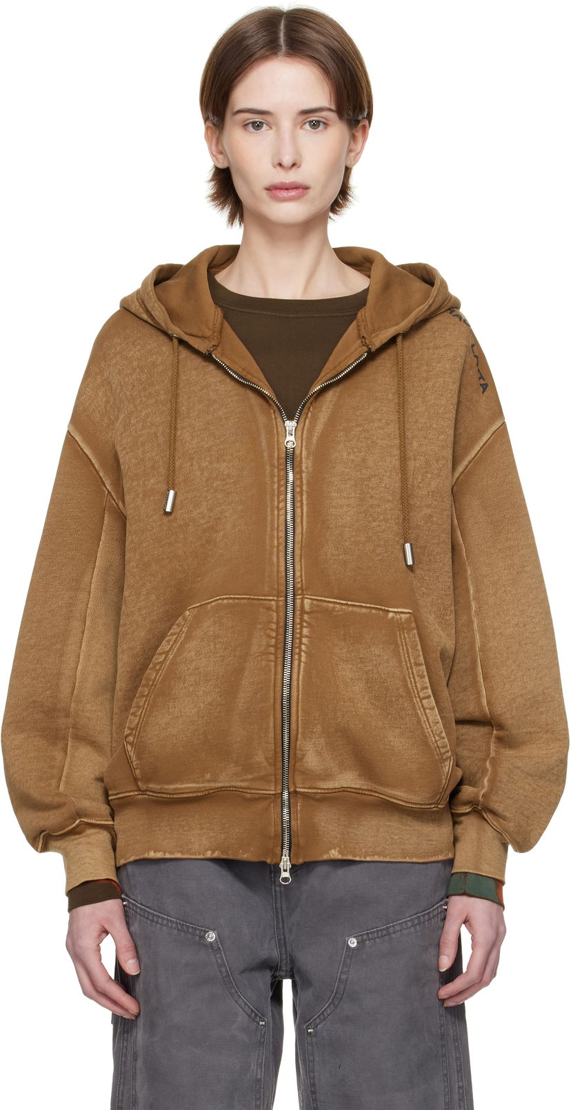 Світшоти Eckhaus Latta Eckhaus Latta Zip Hoodie Коричневий | 1103-EL-PS25-B -