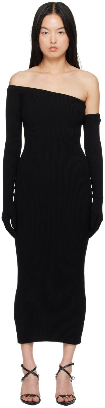 плаття Jean Paul Gaultier Jean Paul Gaultier Asymmetric Neck Maxi Dress чорний | 24/25-F-RO164-M070-00
