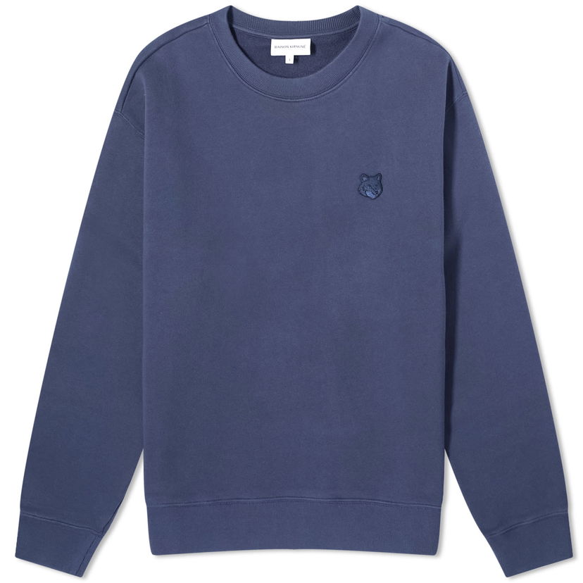 Cветр MAISON KITSUNÉ Patch Comfort Crew Sweat темно-синій | MM00316KM0307-P476