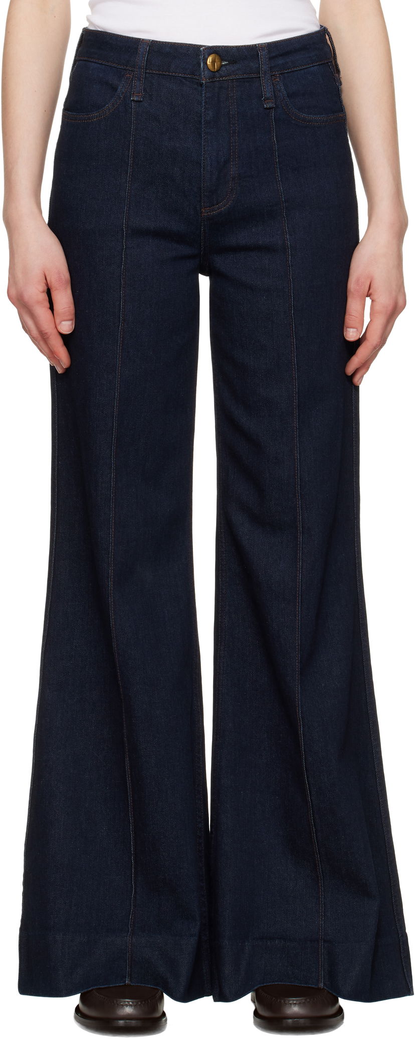 Джинси rag & bone rag & bone Skylar High-Rise Wide Leg Jeans Синій | WDD25S3008VSRI