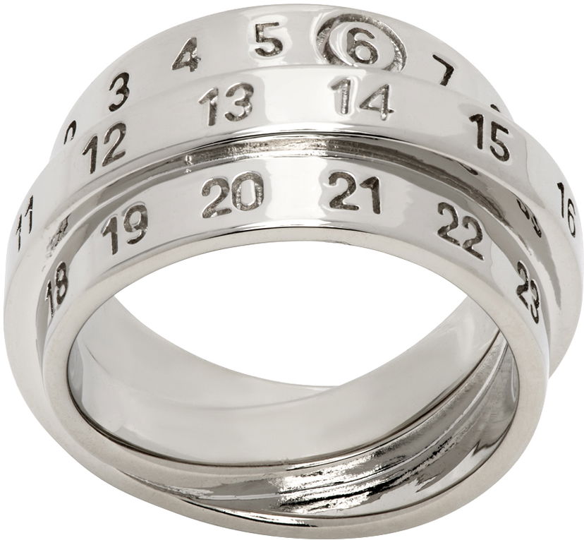 Кільце Maison Margiela Triple Logo Numeric Signature Silver Ring Металік | SM6UQ0073 P6627