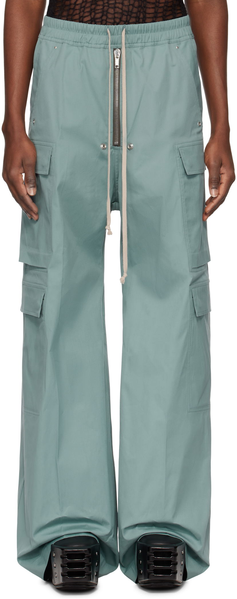 Штани карго Rick Owens Rick Owens Hollywood Cargobela Cargo Pants Зелений | RU01E5339 TE