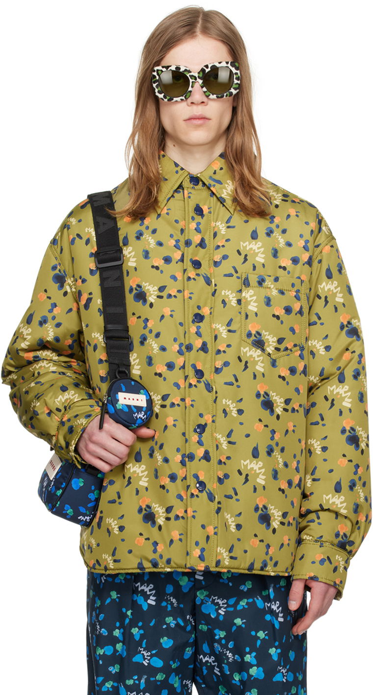 Куртка Marni Marni Printed Padded Overshirt Зелений | JUMU0145W1 UTP753
