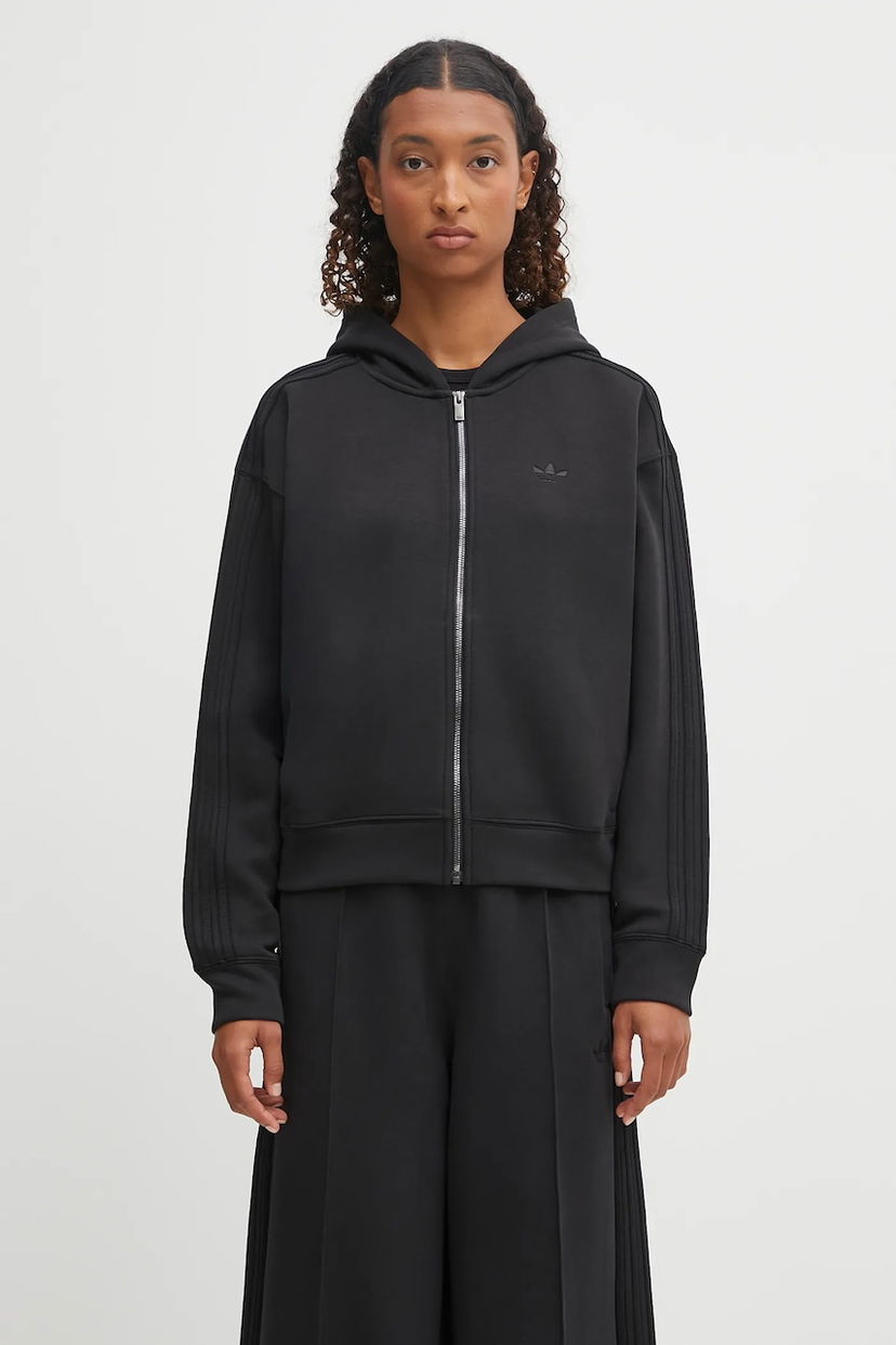 Світшоти adidas Originals adidas Originals Spacer 3S Full-Zip Hoodie чорний | JY2619