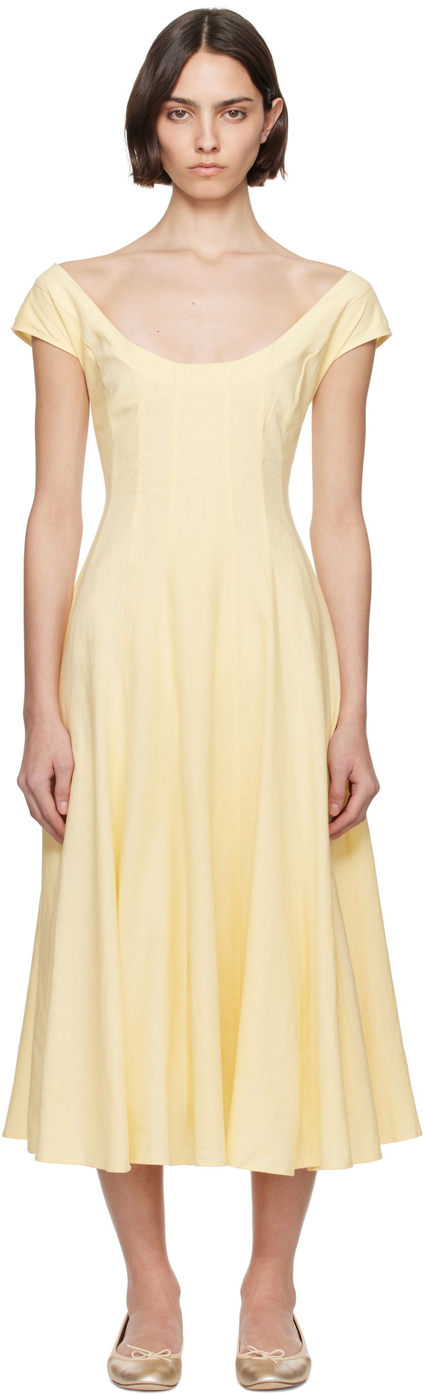 плаття GUIZIO Guizio Leila Midi Dress Жовтий | S25404W085
