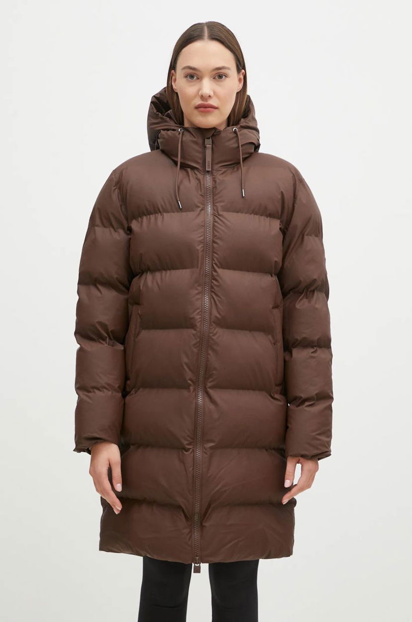 Пуховик Rains Longer Puffer Jacket Коричневий | 15130.23