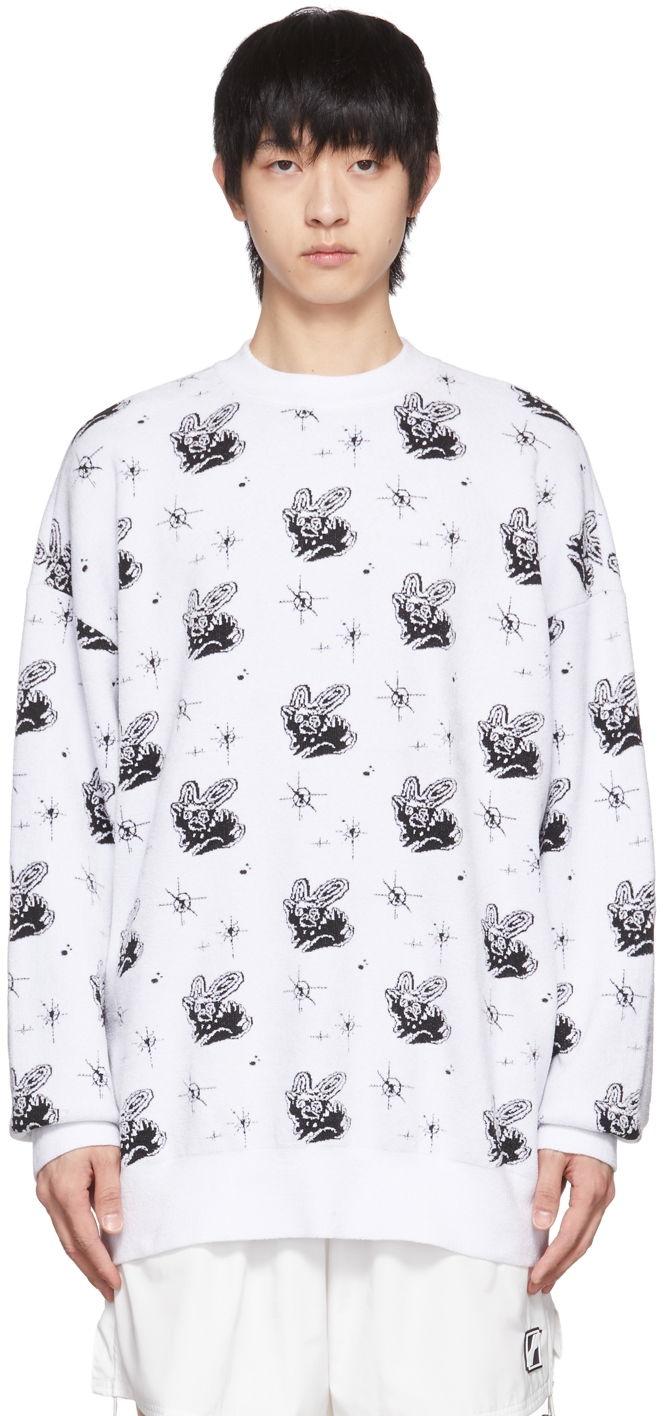 Cветр We11done Monster Print Reversible Sweater білий | WD-KT1-22-651-U-WH