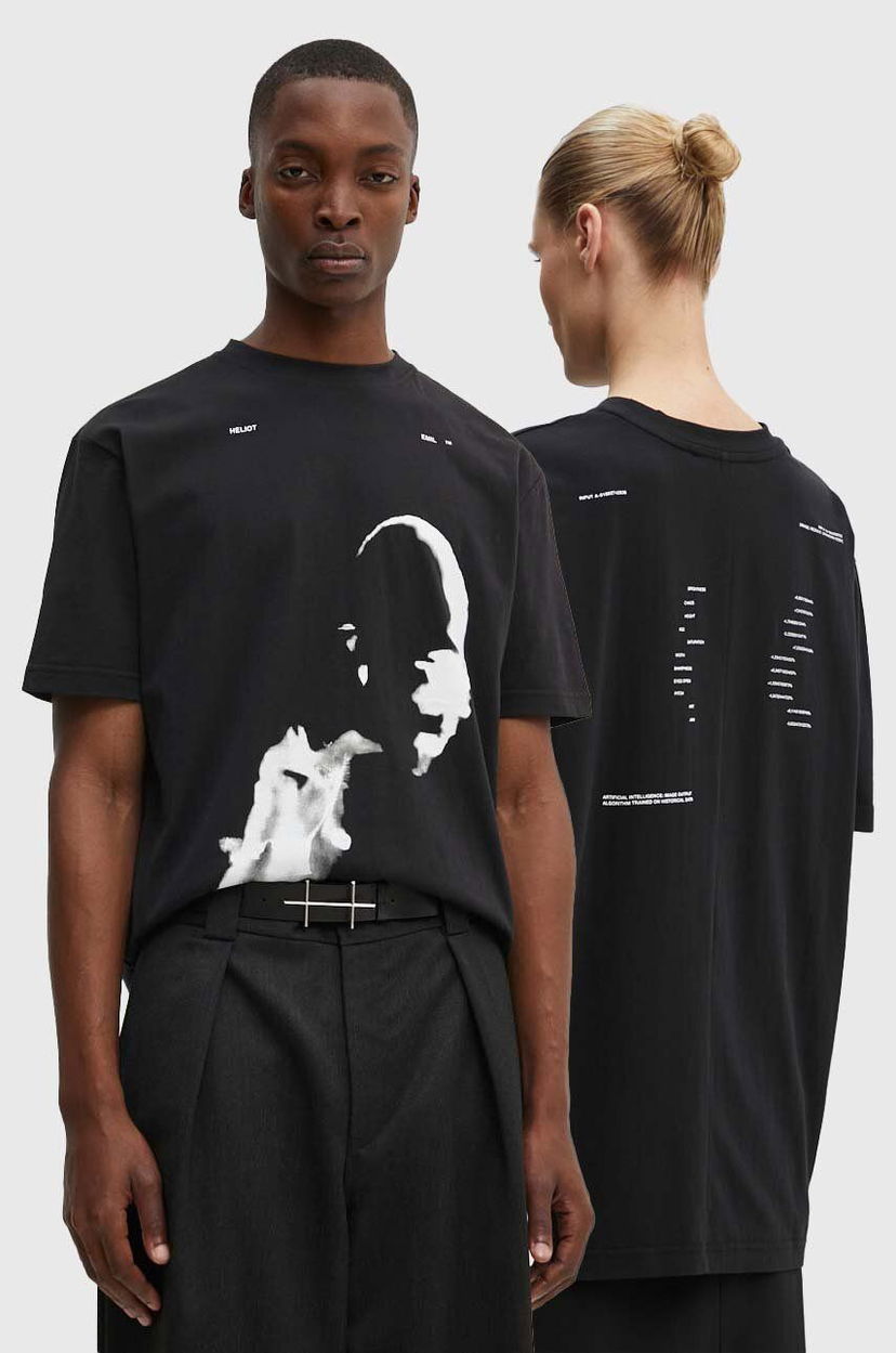 Футболка HELIOT EMIL Abstract Portrait Print T-Shirt чорний | HE.M.09.041.C07