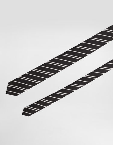 Аксесуари Dolce & Gabbana Dolce & Gabbana Jacquard Tie with Diagonal Stripes чорний | GT149EG0JRYN0004, 2