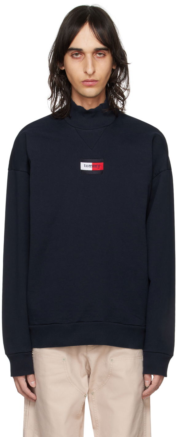 Світшоти Tommy Hilfiger Tommy Jeans Navy Embroidered Turtleneck чорний | DM17307 DW5