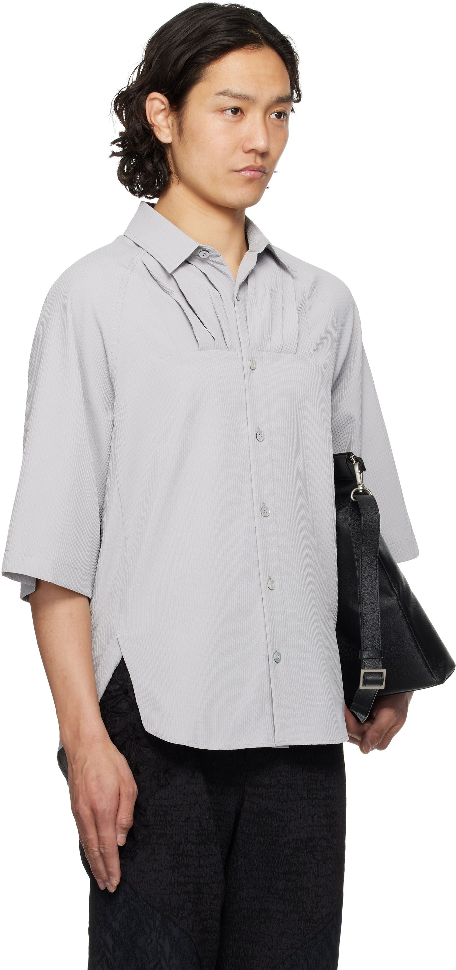 Сорочка ADER ERROR ADER error Product. 53 Pleated Shirt Сірий | BO01SSSH0201GR, 1