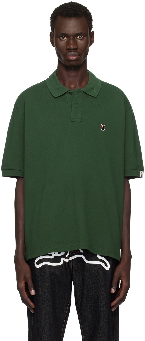 Сорочка поло BAPE Ape Head One Point Relaxed Fit Polo Зелений | 001POK801301M