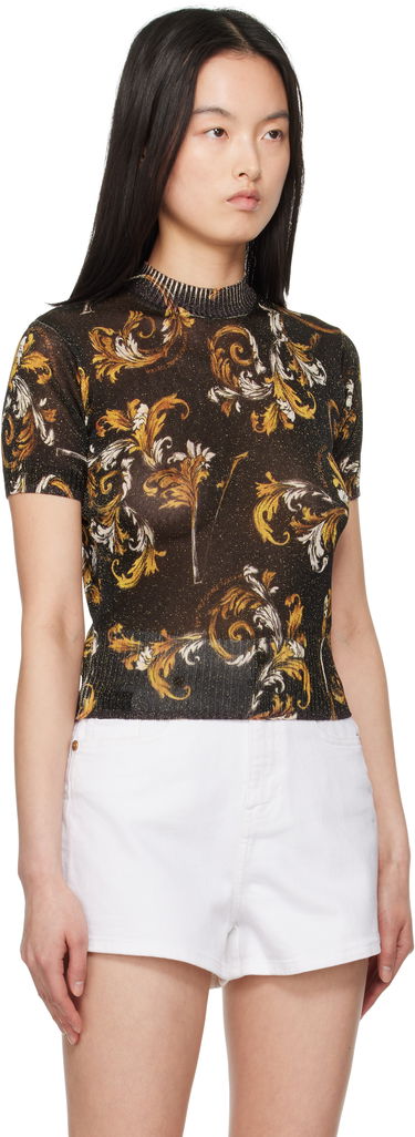 Футболка Versace Versace Jeans Couture Barocco Lurex Knit Top чорний | E78HAFM07_ECMN45, 1