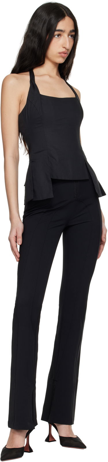Штани GUIZIO Guizio Aurora Hook-Front Flare Trousers чорний | F23207W015, 3