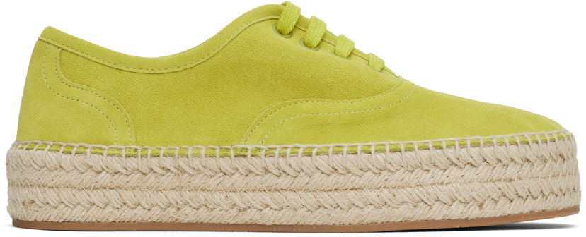 Сережки JW Anderson JW Anderson Suede Lace-Front Platform Espadrilles Зелений | SE0032-LA0240