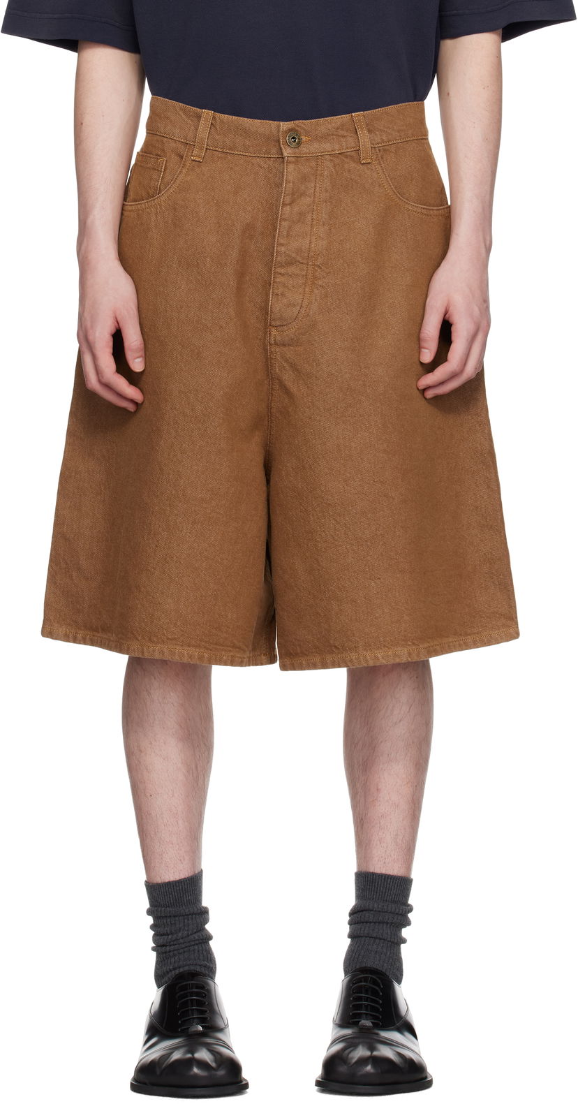 Шорти JW Anderson JW Anderson Aged Denim Shorts Коричневий | DT0114-PG1756