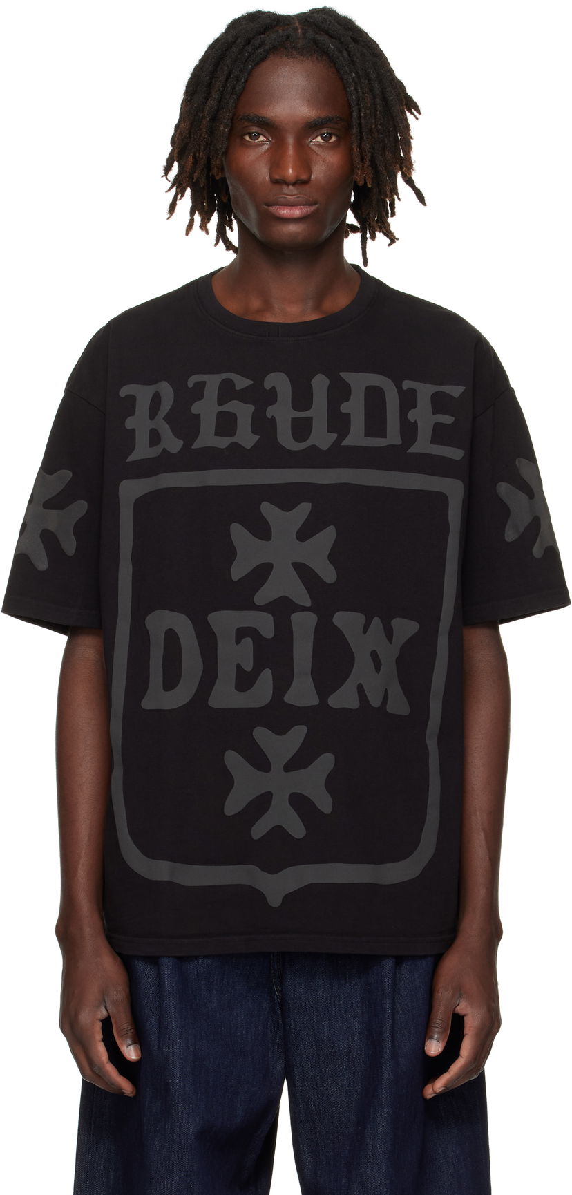 Футболка Rhude Rhude 'Deix' Shield Oversized T-Shirt чорний | RHPF25TT08012