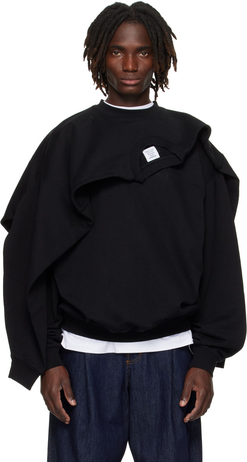 Світшоти VETEMENTS VETEMENTS Double Layered Sweatshirt чорний | UH76CW400B