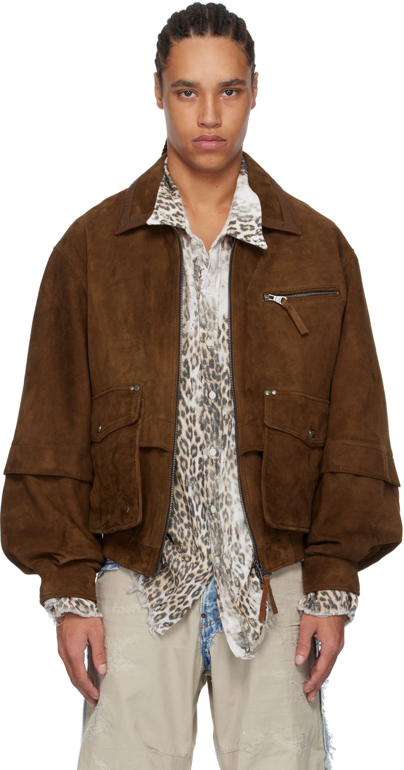 Куртка бомбер Andersson Bell Andersson Bell Mikoos Suede Bomber Jacket Коричневий | awa673m