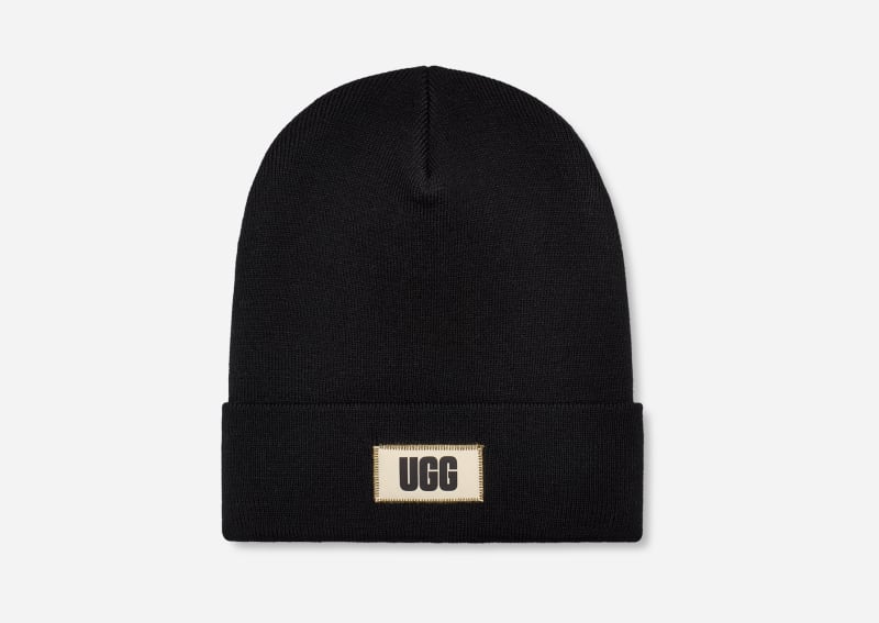 Шапка UGG High Crown Wool Beanie чорний | 101067-BLK