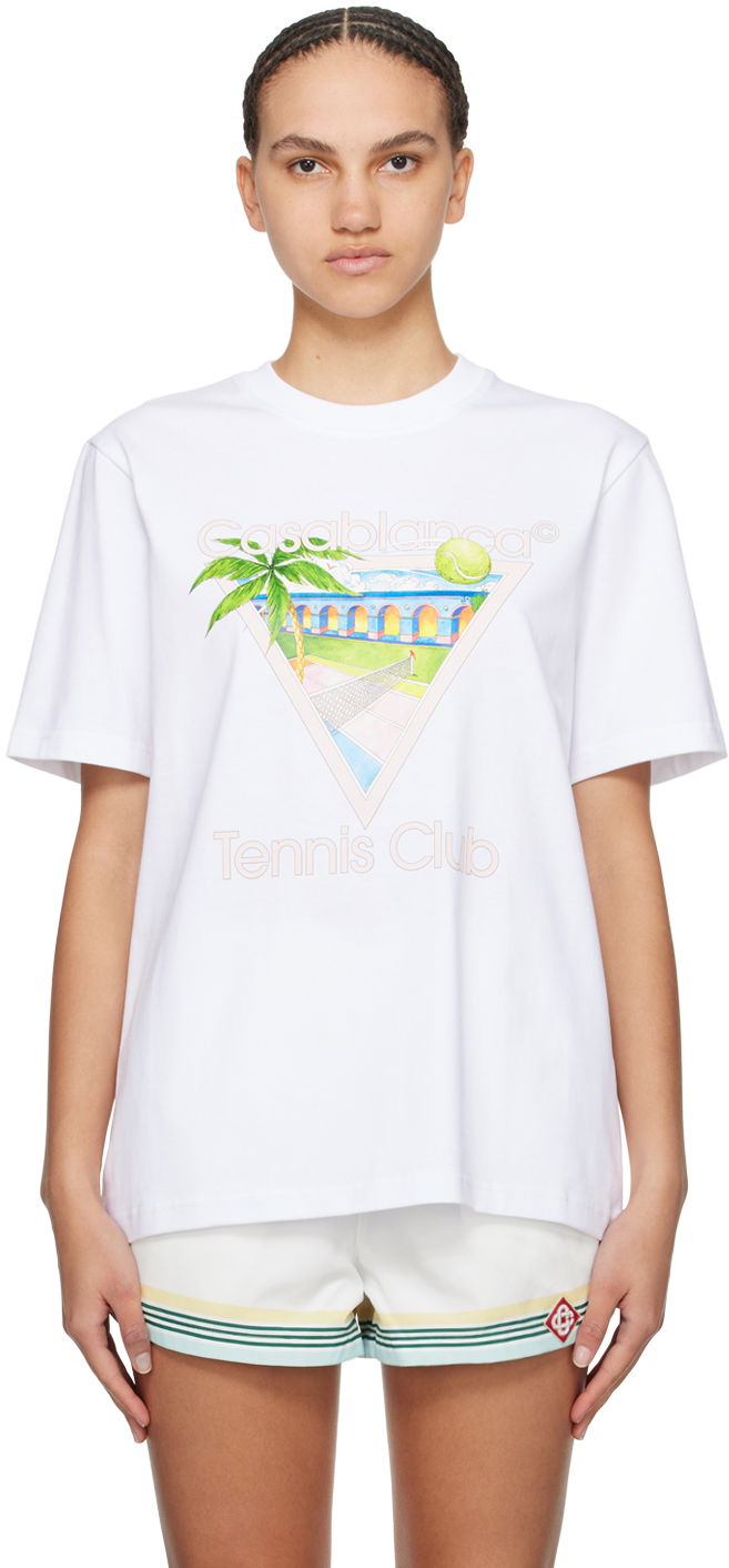 Футболка Casablanca Tennis Club Icon T-Shirt білий | U-MPS24-JTS-001-01