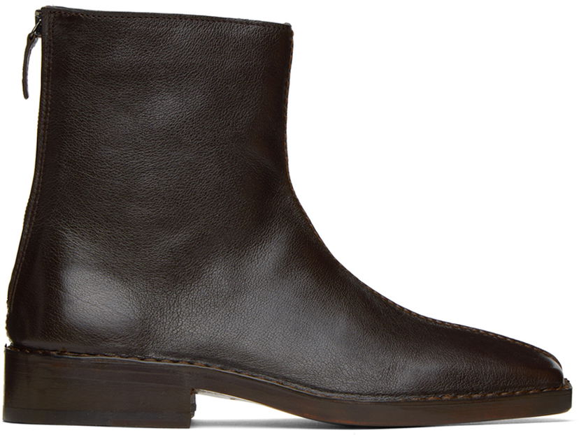 Одяг LEMAIRE LEMAIRE Piped Zipped Boots Коричневий | FO0060 LL0043