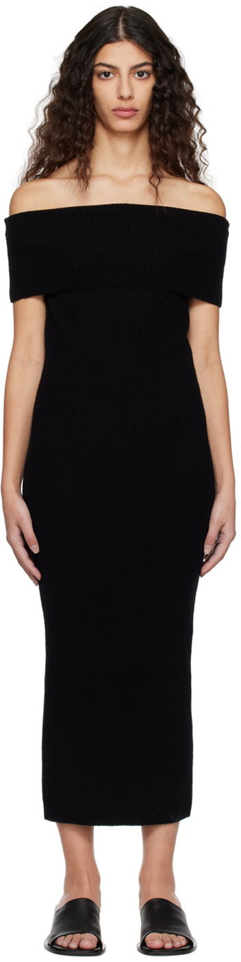 плаття TOTEME Off-Shoulder Midi Dress чорний | 231-6010-325