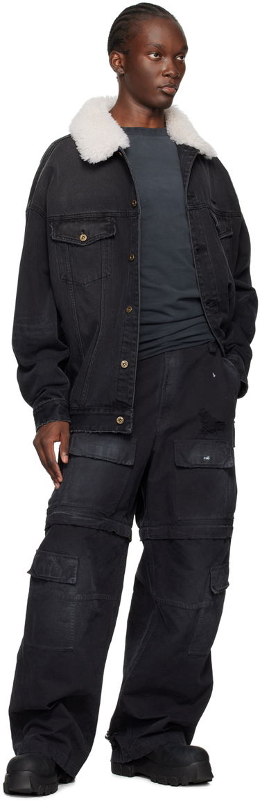 Куртка We11done Oversized Denim Jacket with Fur Collar чорний | WD-DJ2-24-363-U-BK, 3