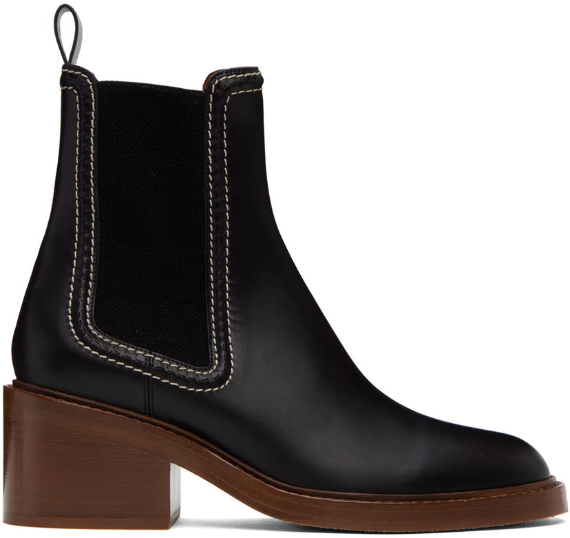Кросівки та взуття CHLOÉ Chloé Mallo Leather Chelsea Boots чорний | CHC22A685AF
