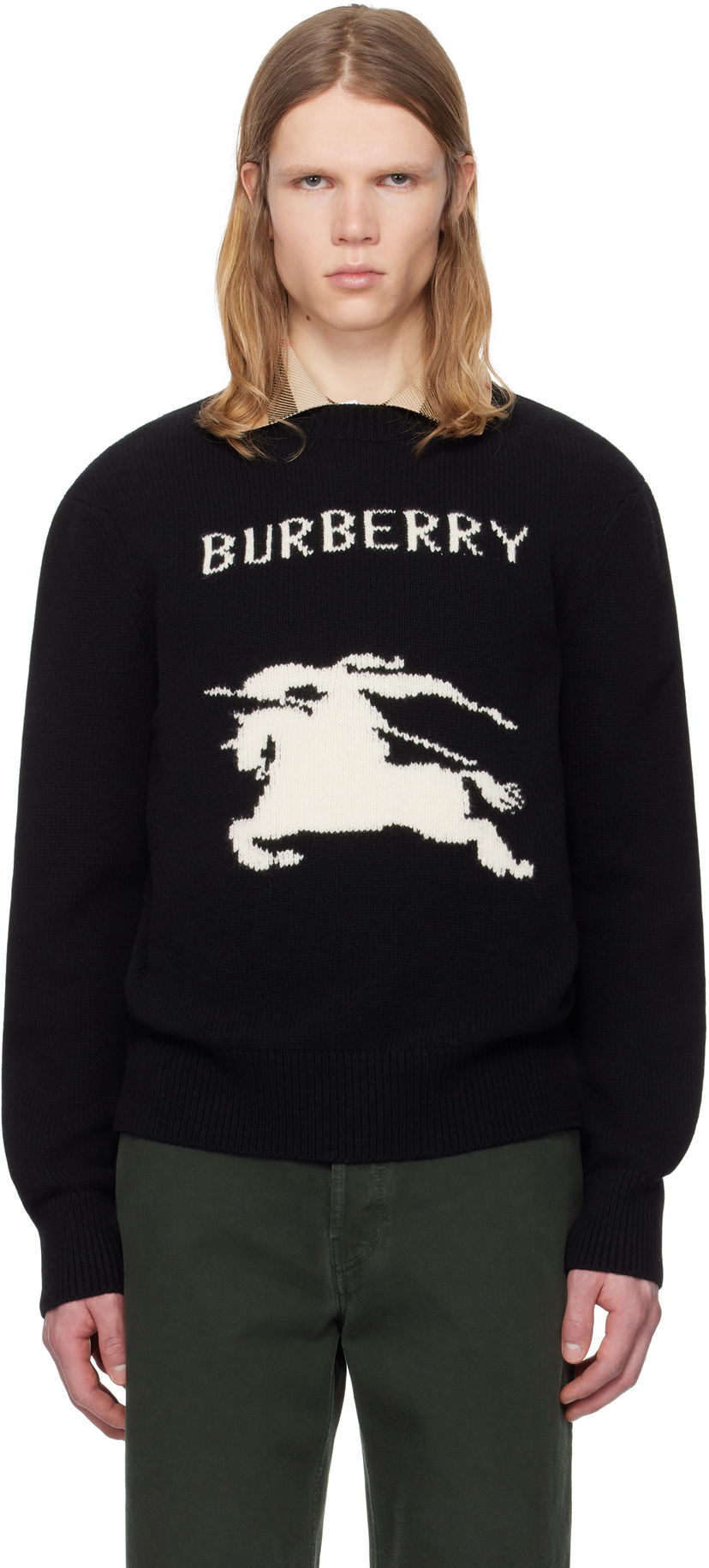Cветр Burberry Burberry EKD Wool Cashmere Knit Sweater чорний | 8101952