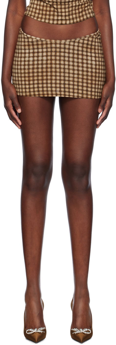 Спідниця Miaou Miaou Elektra Cutout Miniskirt Коричневий | 4014TJBPLD