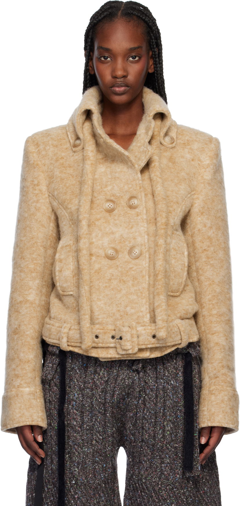 Куртка Ottolinger Ottolinger High Collar Jacket бежевий | 2223060401