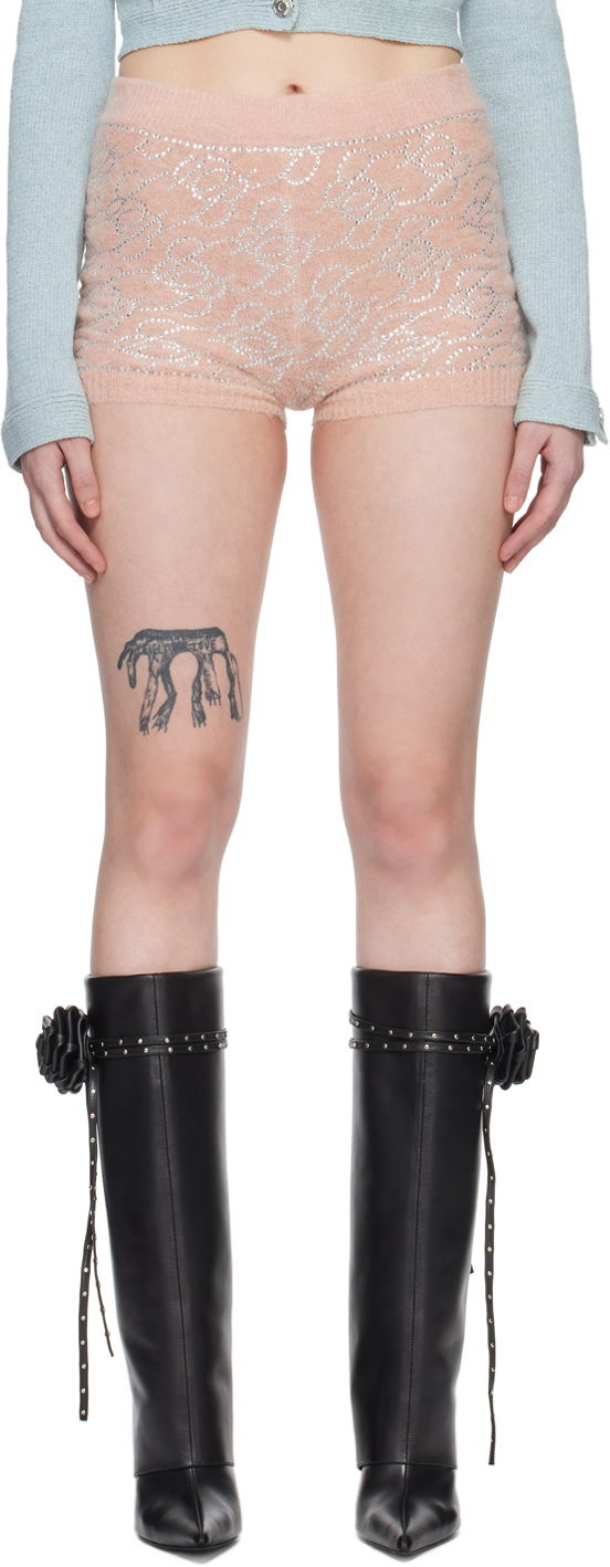 Шорти Blumarine Blumarine Monogram Knit Shorts Рожевий | P422P124A