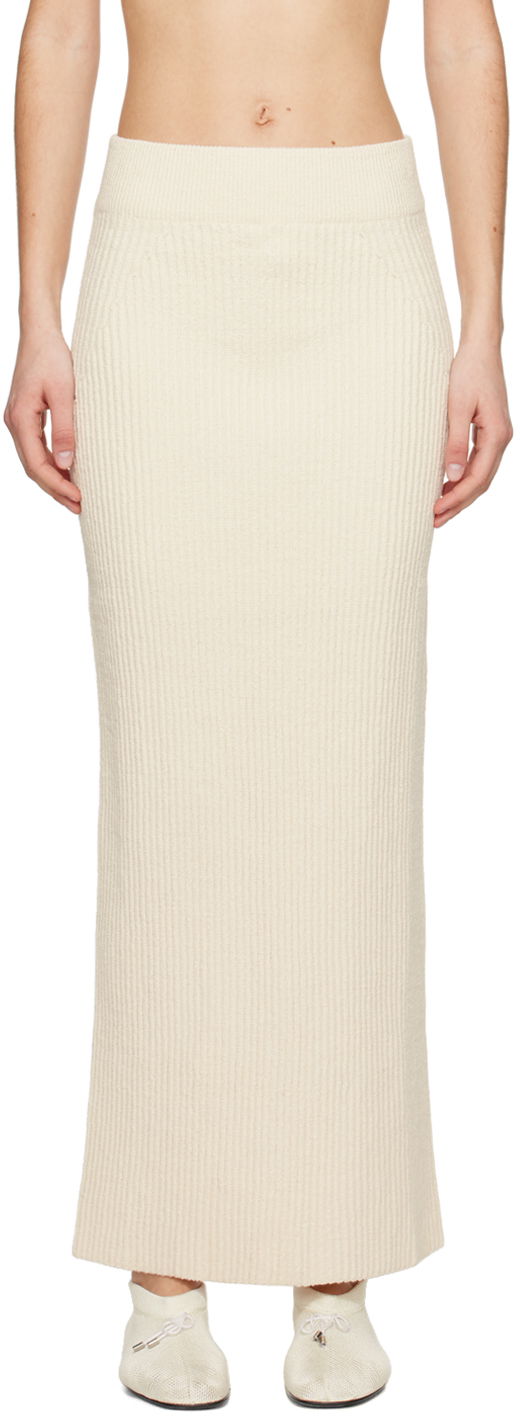 Спідниця TOTEME TOTEME Vented Maxi Knit Skirt бежевий | 242-WRB2171-YA0042