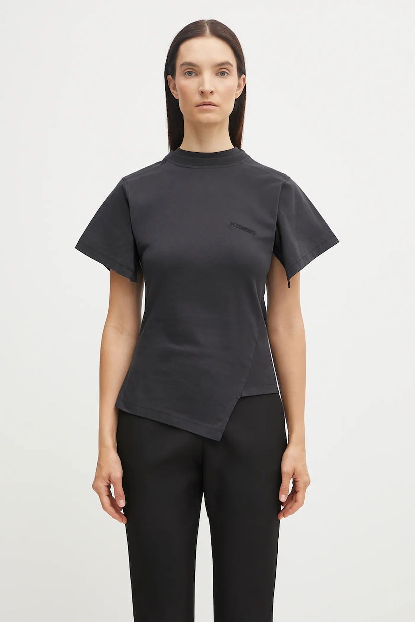 Футболка VETEMENTS VETEMENTS Logo Shifted T-Shirt чорний | WH76TR590B