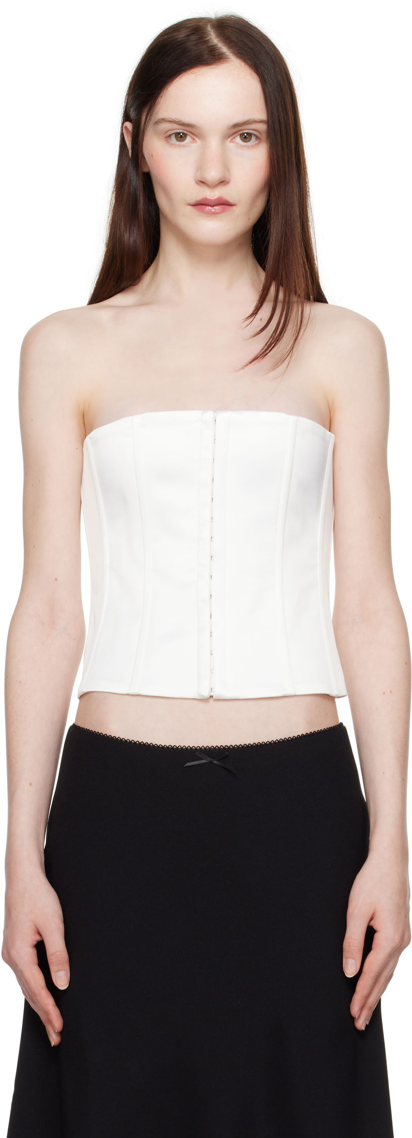 Бюстгальтер GUIZIO Guizio Satin Corset Top білий | C00105W037