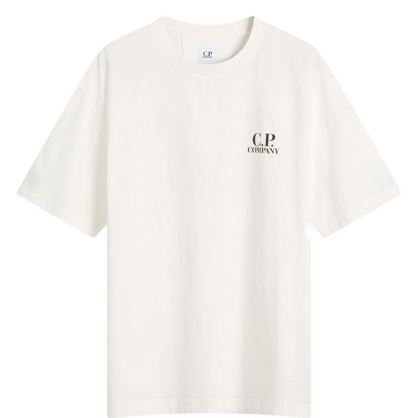 Футболка C.P. Company Logo Print T-Shirt білий | 19CMTS103A-005100W-103