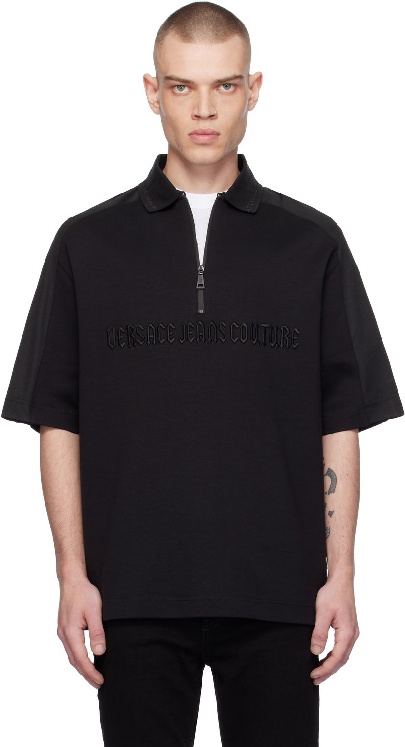 Сорочка поло Versace Goth Logo Polo чорний | E77GAGC01_ECJ03C