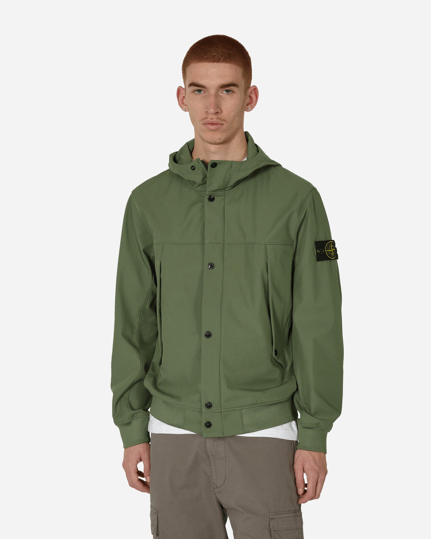 Куртка Stone Island Logo Light Soft Shell-R Jacket "Musk" Зелений | 801540227 V0059, 0