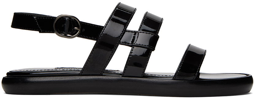 Аксесуари Manolo Blahnik Manolo Blahnik Memaar Patent Leather Sandals чорний | 123-2193