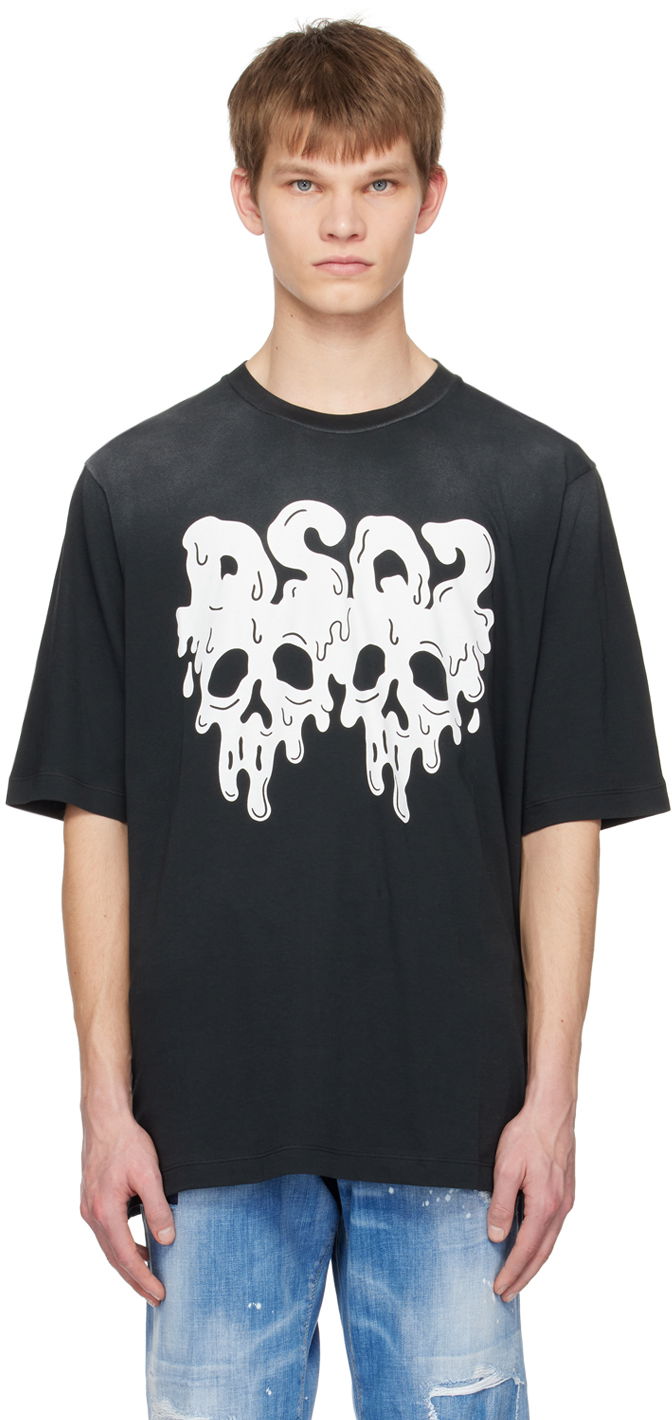 Футболка DSQUARED2 Dsquared2 After Midnight Goth Skater T-Shirt чорний | S74GD1137_S21600