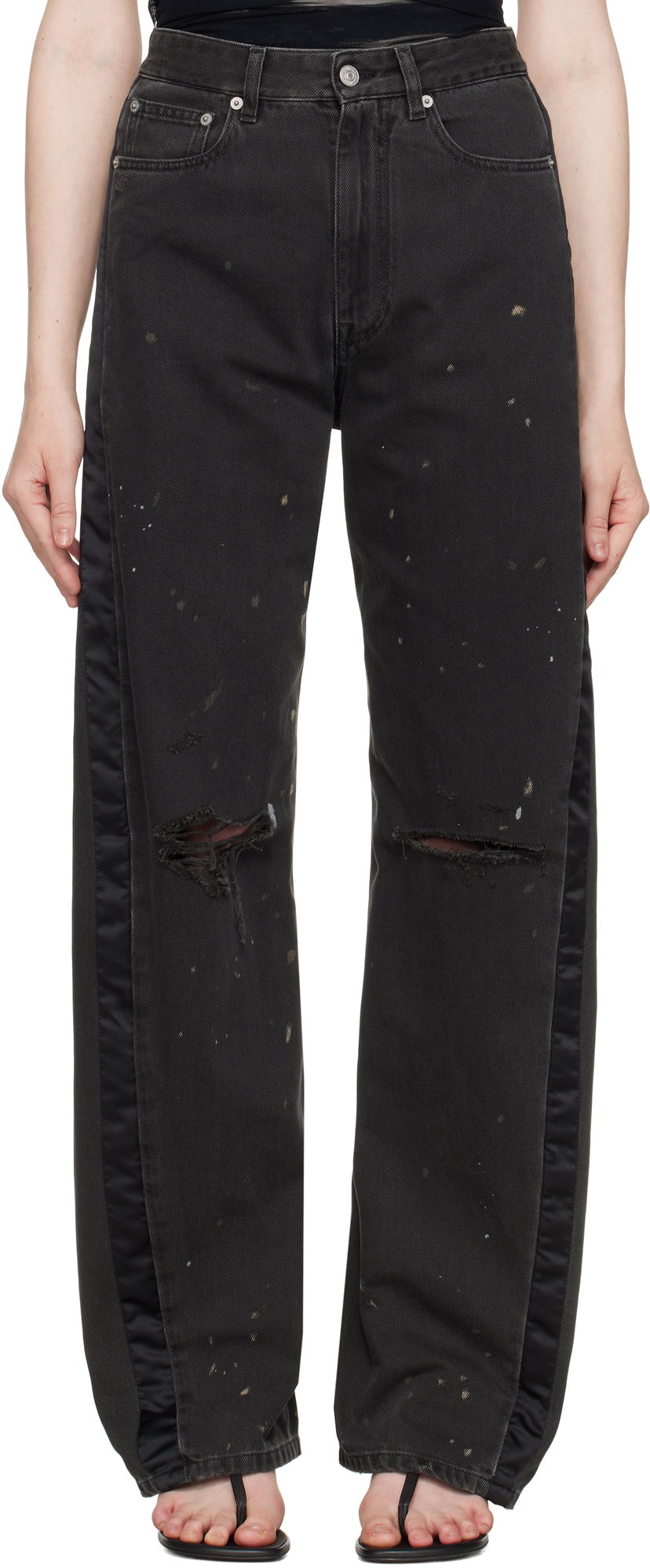 Джинси Maison Margiela MM6 Maison Margiela 5 Pockets Distressed Jeans чорний | S62LB0190 M30011