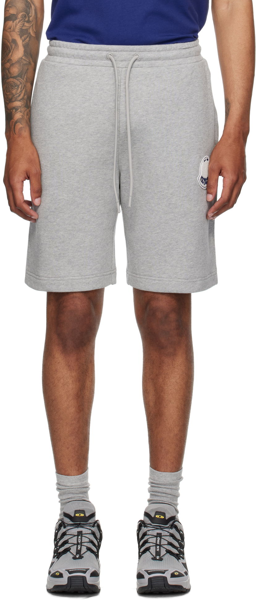 Шорти Moncler Moncler Logo Patch Cotton Shorts Сірий | K20918H0000489AZU