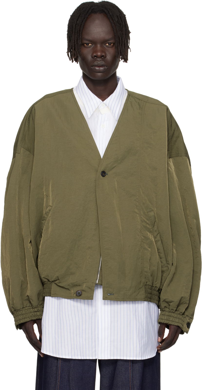 Куртка бомбер HED MAYNER Hed Mayner Bomber Jacket Зелений | HMMB10028A-HB219