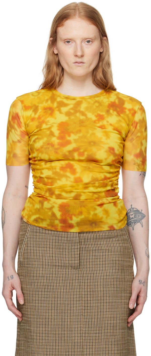 Футболка Acne Studios Ruched T-Shirt Жовтий | AL0414-