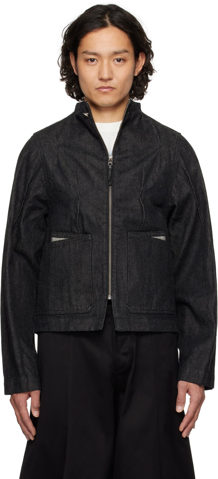 Куртка ADER ERROR ADER error Pintuck Denim Jacket чорний | BO01SSJK0108BK