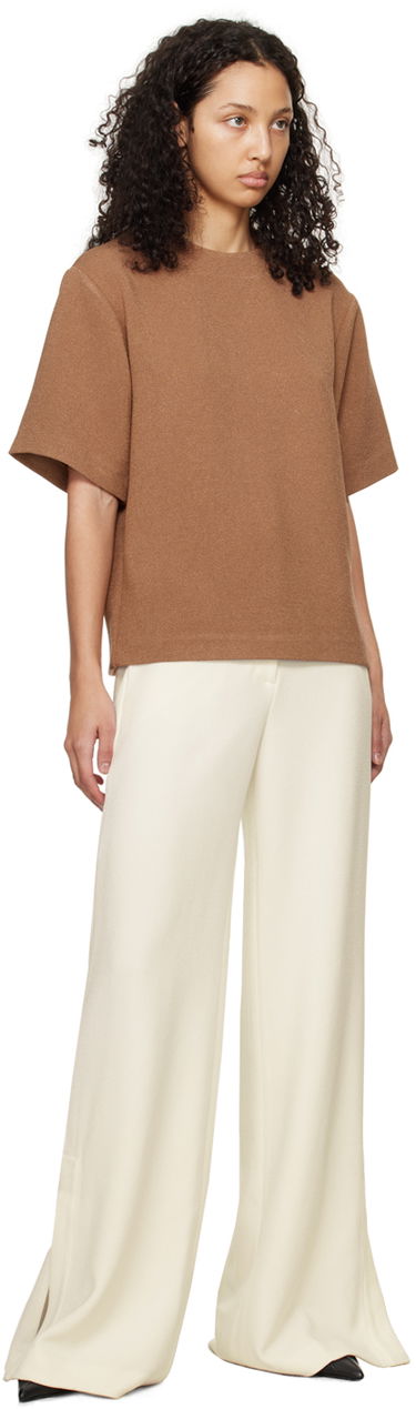 Футболка Anine Bing Maddie Relaxed-Fit Wool-Blend T-Shirt Коричневий | A-07-9806-200, 3