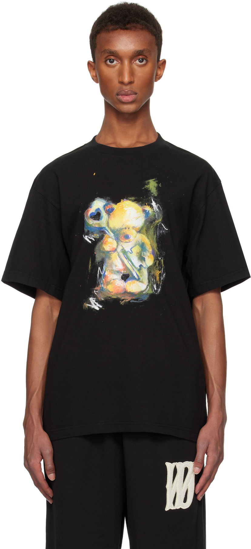 Футболка We11done Teddy Bear Print T-Shirt чорний | WD-TT3-24-752-U-BK
