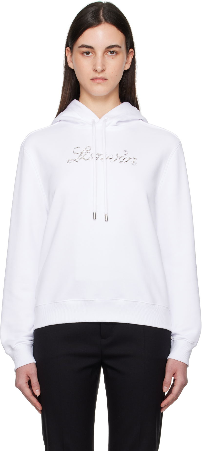 Світшоти LANVIN Lanvin Bead Embroidered Hoodie білий | RW-HO9003-J176-P25
